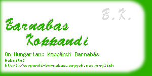 barnabas koppandi business card