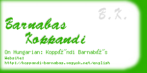 barnabas koppandi business card